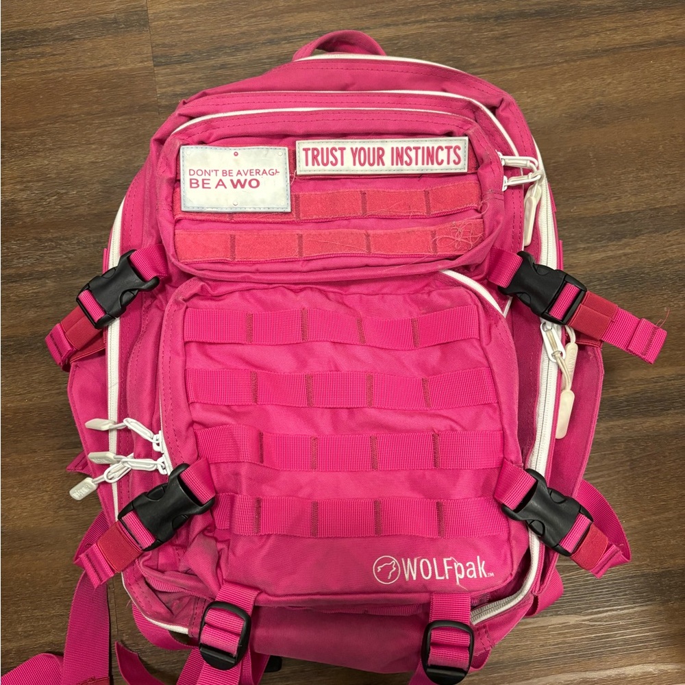 WOLFpak Pink Backpack with Patches
